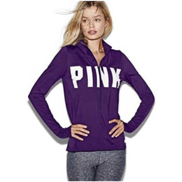 PINK Purple Ultimate Half Zip Sweatshirt - Picture 1 of 6